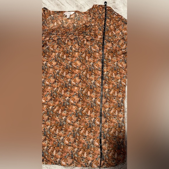 LC Lauren Conrad Pleated Floral Boho Bohemian Blouse XXL - Picture 3 of 10